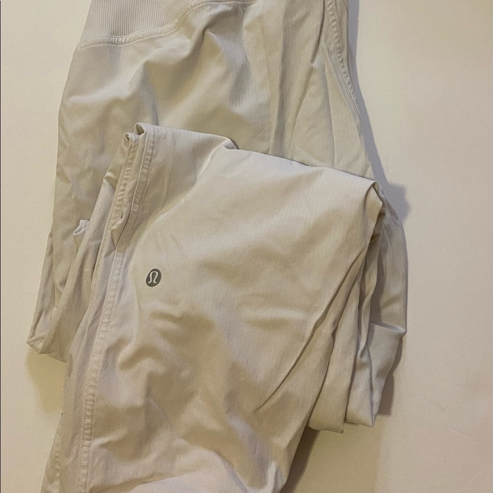 White Lululemon lined dance studio joggers!They are in great condition!